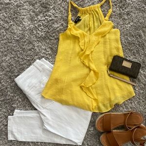 Yellow Ruffle Tank
